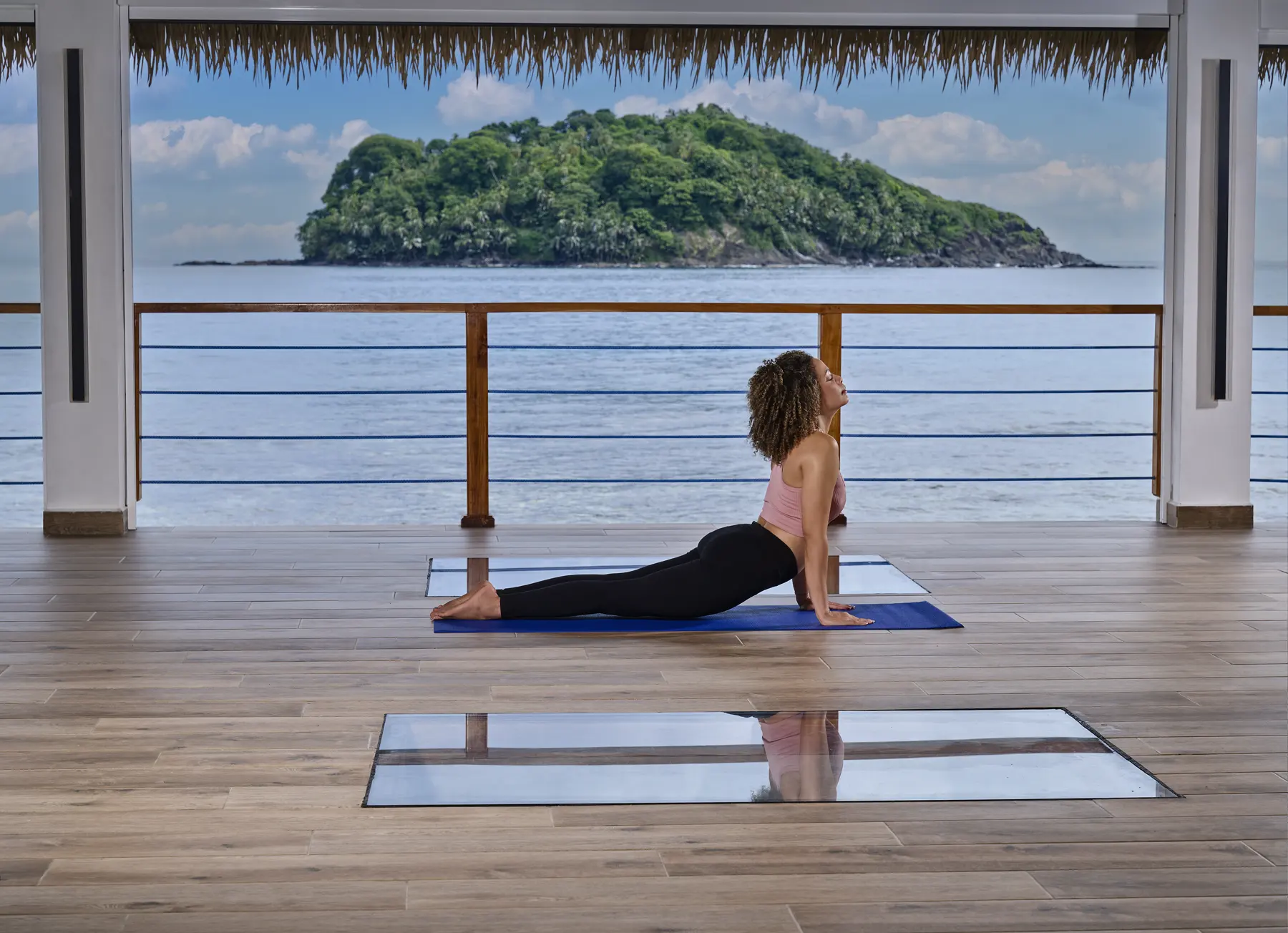 Yoga studio above the Caribbean at Ordovician Beach Resort